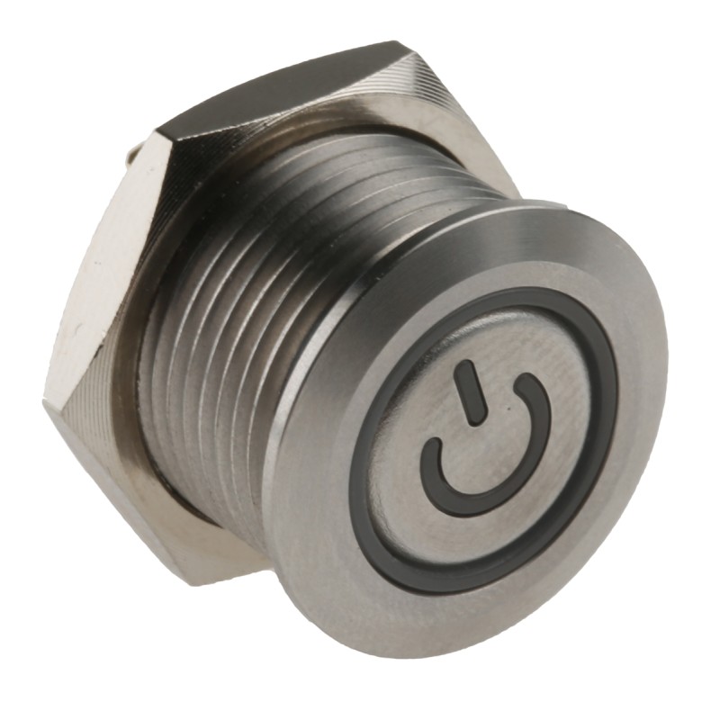 20 pcs - RS PRO Illuminated Push Button Switch, Momentary, Panel Mount, 16mm Cutout, SPST, Blue LED, 36V dc, IP67