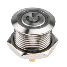 20 pcs - RS PRO Illuminated Push Button Switch, Momentary, Panel Mount, 16mm Cutout, SPST, Blue LED, 36V dc, IP67