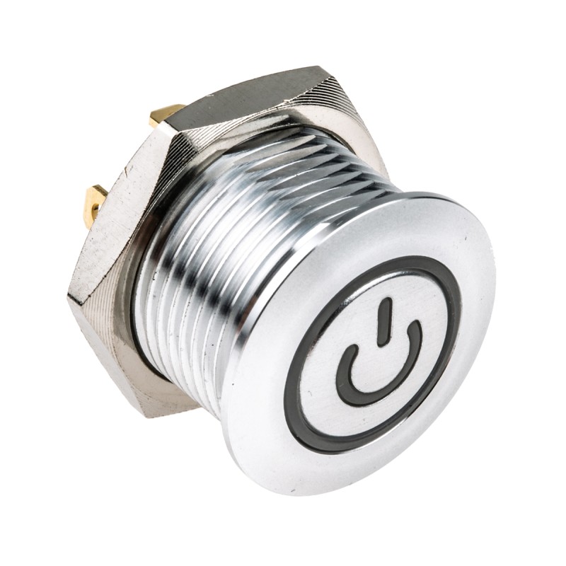 20 pcs - RS PRO Illuminated Push Button Switch, Momentary, Panel Mount, 16mm Cutout, SPST, Blue LED, 36V dc, IP67