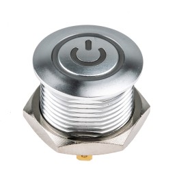 20 pcs - RS PRO Illuminated Push Button Switch, Momentary, Panel Mount, 16mm Cutout, SPST, Blue LED, 36V dc, IP67