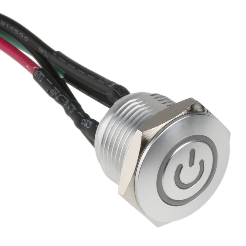 20 pcs - RS PRO Illuminated Push Button Switch, Momentary, Panel Mount, 16mm Cutout, SPST, Green LED, 36V dc, IP67