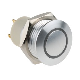 20 pcs - RS PRO Illuminated Push Button Switch, Latching, Panel Mount, 16mm Cutout, SPST, Blue LED, 36V dc, IP67