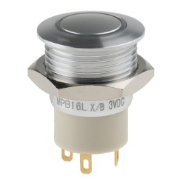 20 pcs - RS PRO Illuminated Push Button Switch, Latching, Panel Mount, 16mm Cutout, SPST, Blue LED, 36V dc, IP67