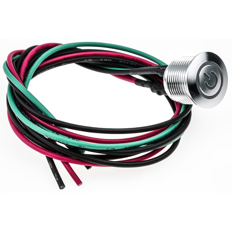 20 pcs - RS PRO Illuminated Push Button Switch, Momentary, Panel Mount, 16mm Cutout, SPST, White LED, 36V dc, IP67