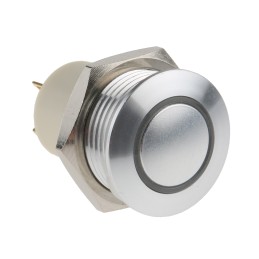 20 pcs - RS PRO Illuminated Push Button Switch, Latching, Panel Mount, 16mm Cutout, SPST, Green LED, 36V dc, IP67