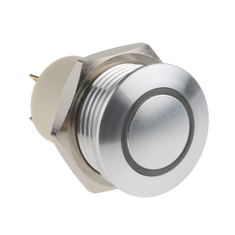 20 pcs - RS PRO Illuminated Push Button Switch, Latching, Panel Mount, 16mm Cutout, SPST, Green LED, 36V dc, IP67