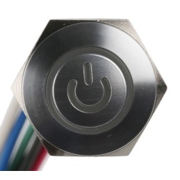 20 pcs - RS PRO Illuminated Push Button Switch, Momentary, Panel Mount, 16mm Cutout, SPST, RGB LED, 36V dc, IP67