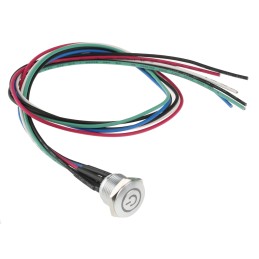 20 pcs - RS PRO Illuminated Push Button Switch, Momentary, Panel Mount, 16mm Cutout, SPST, RGB LED, 36V dc, IP67