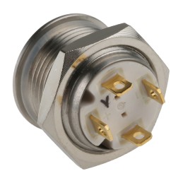 20 pcs - RS PRO Illuminated Push Button Switch, Momentary, Panel Mount, 16mm Cutout, SPST, Yellow LED, 36V dc, IP67