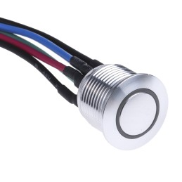 20 pcs - RS PRO Illuminated Push Button Switch, Momentary, Panel Mount, 16mm Cutout, SPST, RGB LED, 36V dc, IP67