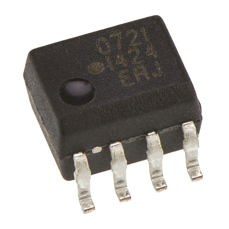 100 pcs - Broadcom, HCPL-0721-000E DC Input Transistor Output Optocoupler, Surface Mount, 8-Pin SOIC