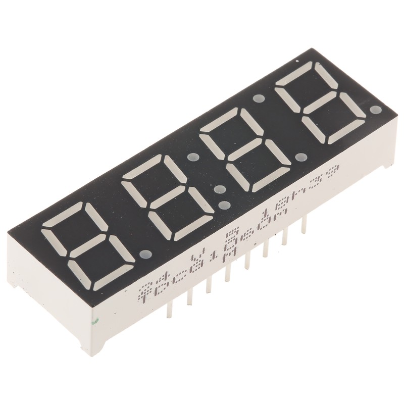 12 pcs - TDCG1060M Vishay 4 Digit 7-Segment LED Display, CC Green 4 mcd RH DP 10mm