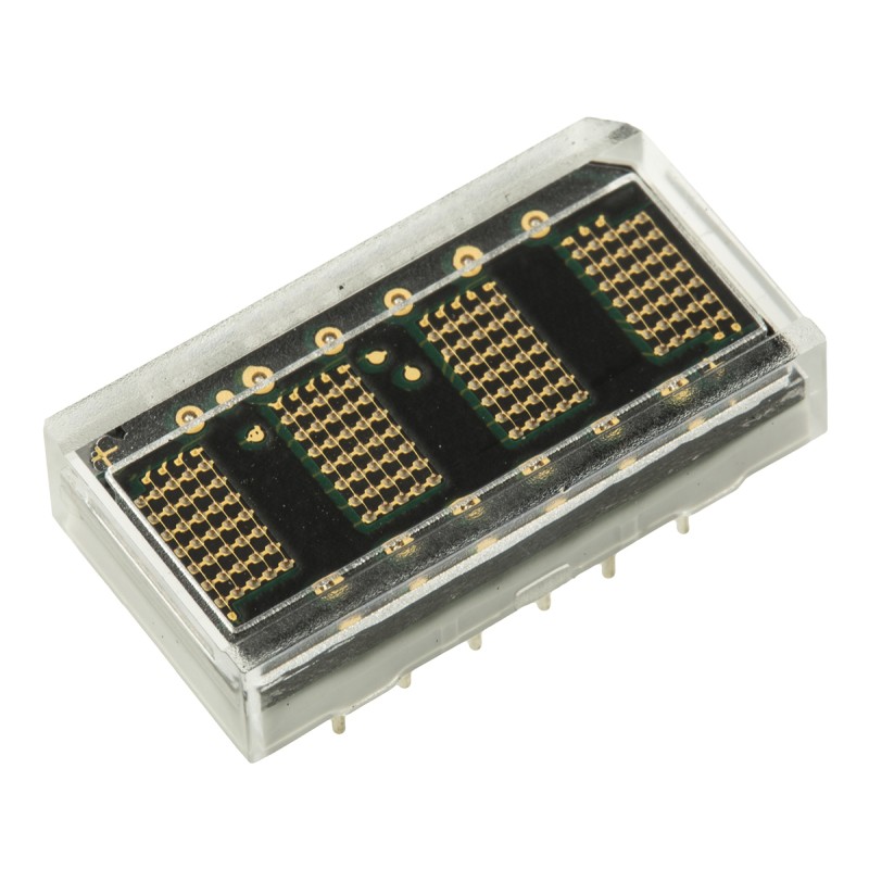 20 pcs - HCMS-2963 Broadcom 4 Digit Dot Matrix LED Display, 7 x 5 Dot Matrix Green 0.11 mcd 4.6mm