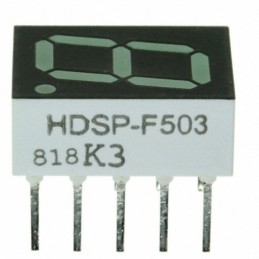 200 pcs - HDSP-F503 Broadcom 7-Segment LED Display, CC Green 3.5 mcd RH DP 10.2mm