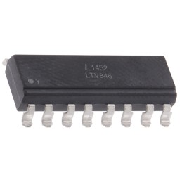 25 pcs - Lite-On, LTV-846S DC Input Transistor Output Quad Optocoupler, Surface Mount, 16-Pin PDIP