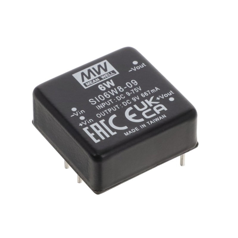 1 pcs : SI06W8-09 - 6W 9-75VIN 9VOUT @667MA,1'*1'