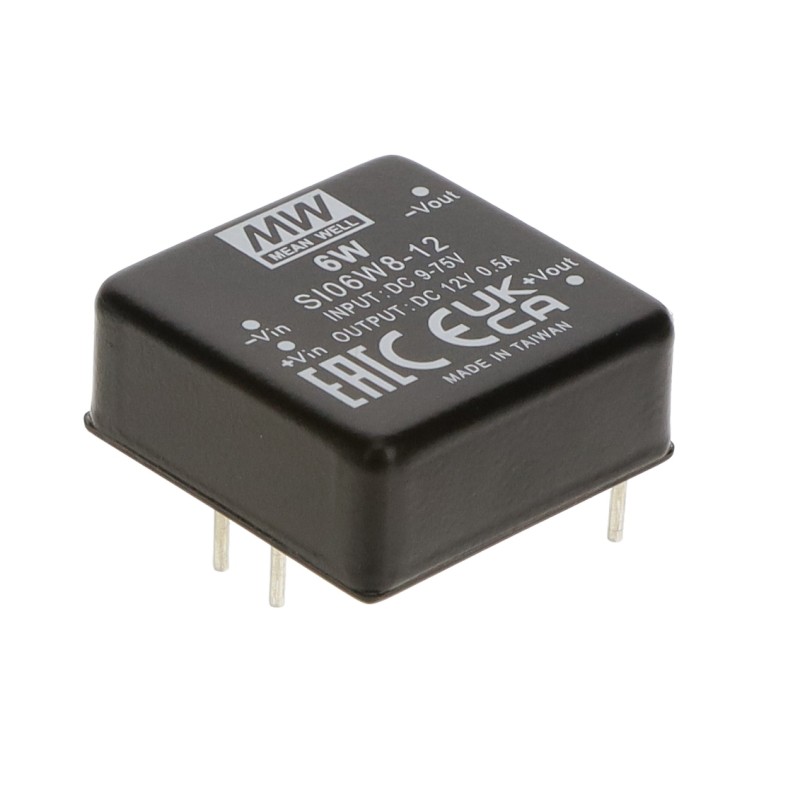 1 pcs : SI06W8-12 - 6W 9-75VIN 12VOUT @500MA,1'*1