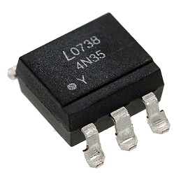 1000 pcs - Lite-On, 4N35S-TA1 DC Input Transistor Output Optocoupler, Surface Mount, 6-Pin PDIP