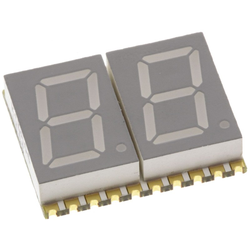250 pcs - KCDA04-105 Kingbright 2 Digit 7-Segment LED Display, CA Red 27 mcd RH DP 10.2mm