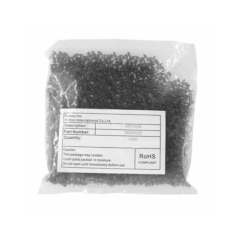 1 pcs : SR-3545B - RIVET SNAP 0.177' NYLON BLACK