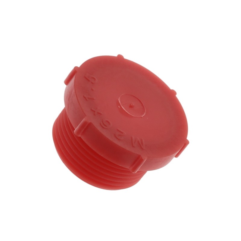 1 pcs : 12023A - METRIC THREADED PLUG:LDPE, RED,