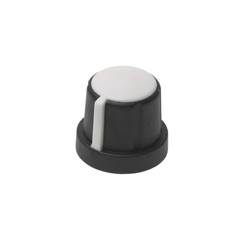 1 pcs : 1231-H - KNOB SERR W/SKIRT 0.250' PLASTIC