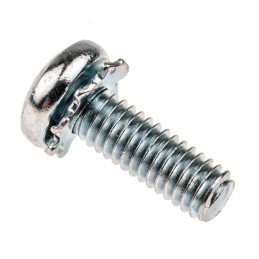 1 Bag of 100 - RS PRO M4 x 12 mmmm Zinc Plated Steel Pan Head Sems Screw, External Tooth Washer