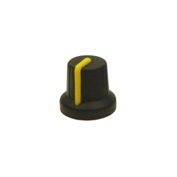 1 pcs : FC72605S - KNOB K86R BLACK/YELLOW 6MM SPLIN