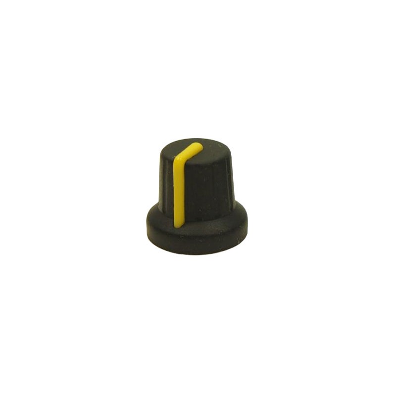 1 pcs : FC72605S - KNOB K86R BLACK/YELLOW 6MM SPLIN