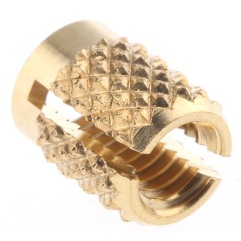 1 Bag of 100 - RS PRO, M3.5 Brass Threaded Insert diameter 4.8mm Depth 6.35mm