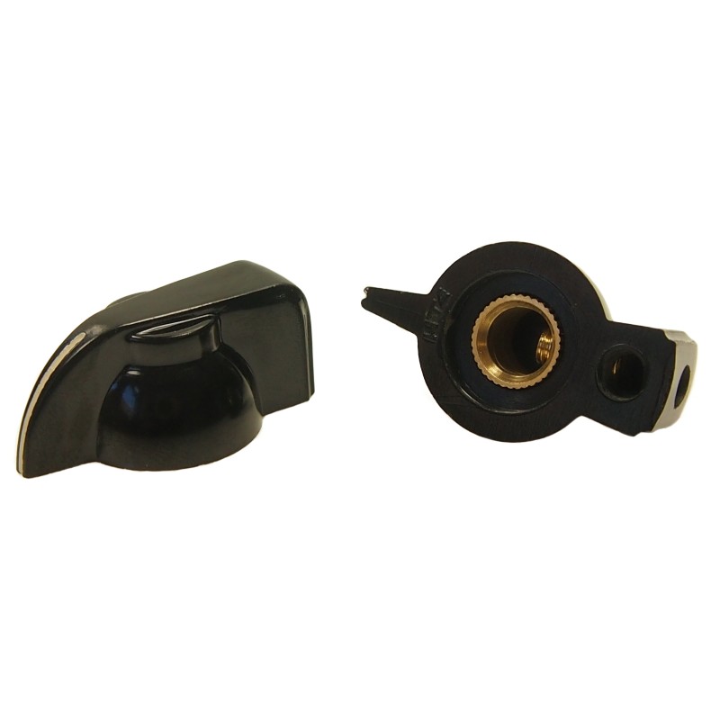 1 pcs : FC1662 - KNOB K4C BLACK 1/4' SF WHITE ML