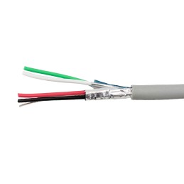 305 pcs - Alpha Wire Twisted Pair Data Cable, 2 Pairs, 0.35 mm², 4 Cores, 22 AWG, Screened, 305m, Grey Sheath