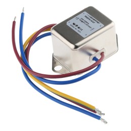1 pcs - Schaffner, FN2010 10A 250 V ac/dc 0 - 400Hz, Chassis Mount EMI Filter, Wire Lead, Single Phase
