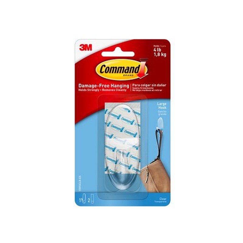 1 pcs : 17093CLRES - COMMAND LARGE CLEAR HOOK WIT