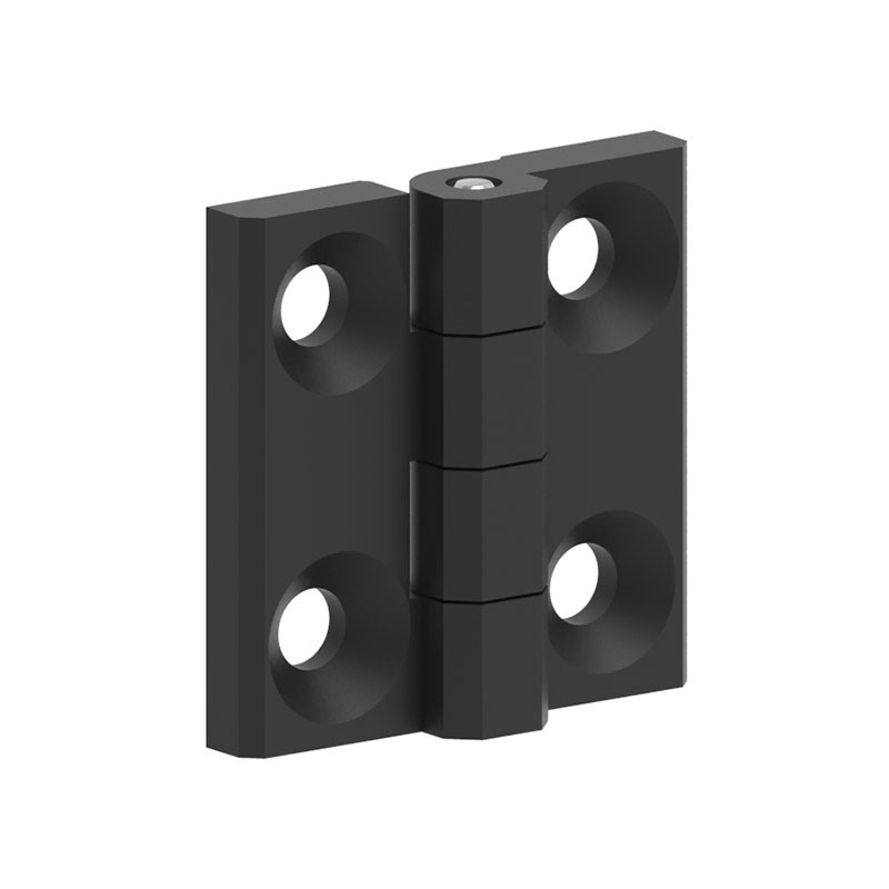 1 pcs : 129912 - MINI LEAF HINGE 30X30 ZAMAK BLAC