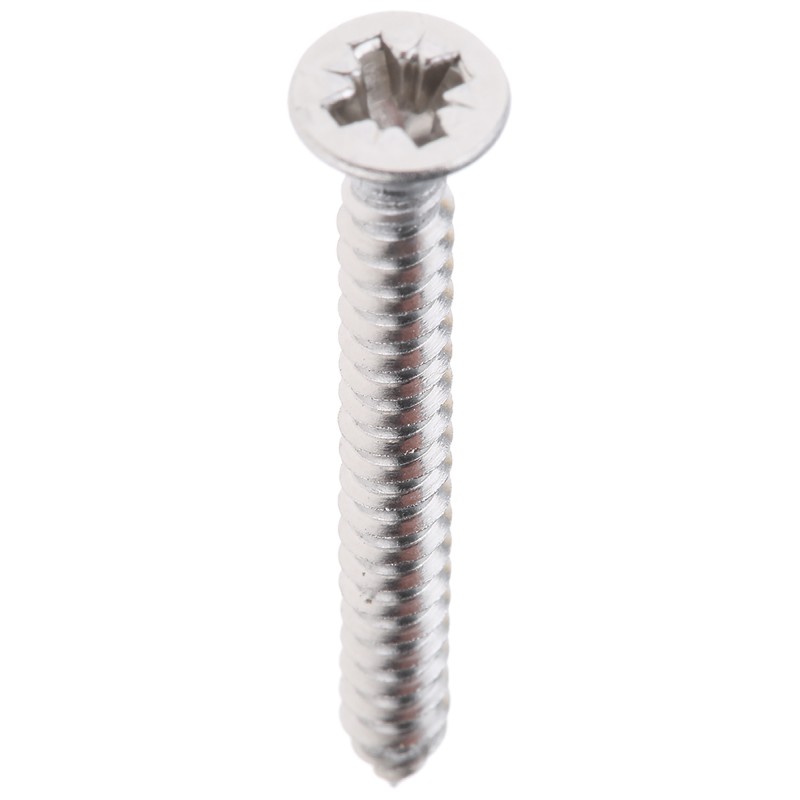 1 Bag of 100 - RS PRO Plain Stainless Steel Countersunk Head Self Tapping Screw, N°6 x 1.1/4in Long 32mm Long