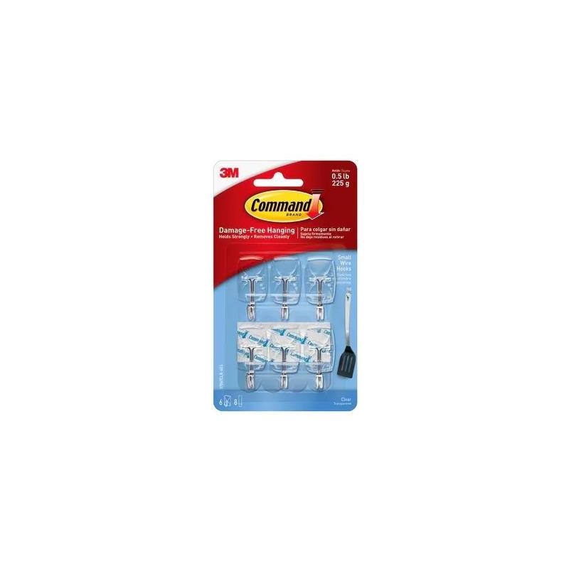 1 pcs : 17067CLR-ES - COMMAND SMALL CLR HOOKS 3PK