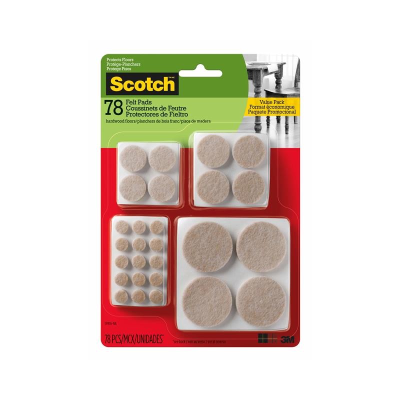 1 pcs : SP855-NA - SCOTCH ROUND FELT PADS, SP855-NA