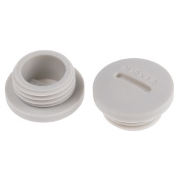 100 pcs - RS PRO Blanking Plug, M16, 15.7mm Hole Diameter, Nylon 66, 20mm Diameter, Threaded