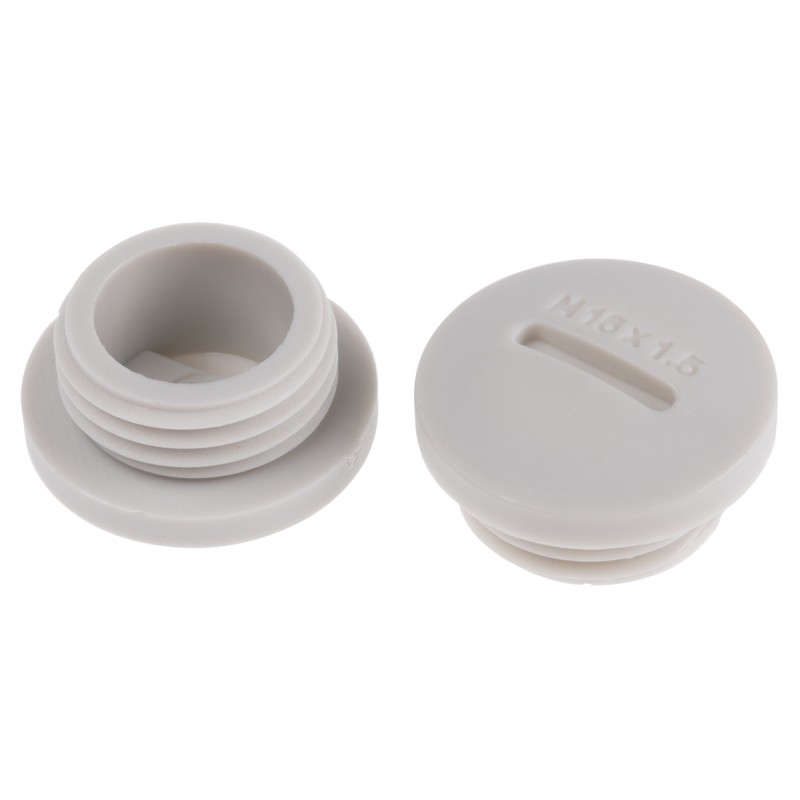 100 pcs - RS PRO Blanking Plug, M16, 15.7mm Hole Diameter, Nylon 66, 20mm Diameter, Threaded