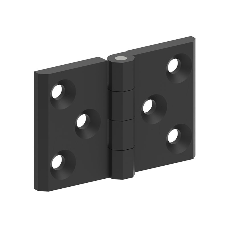 1 pcs : 099126 - LEAF HINGE 50X76 ZAMAK BLACK POW