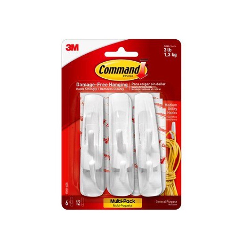 1 pcs : 17001-6ES - COMMAND MEDIUM UTILITY HOOK