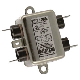 1 pcs - TE Connectivity, Corcom B 10A 250 V ac 50/60Hz, Flange Mount RFI Filter, Fast-On