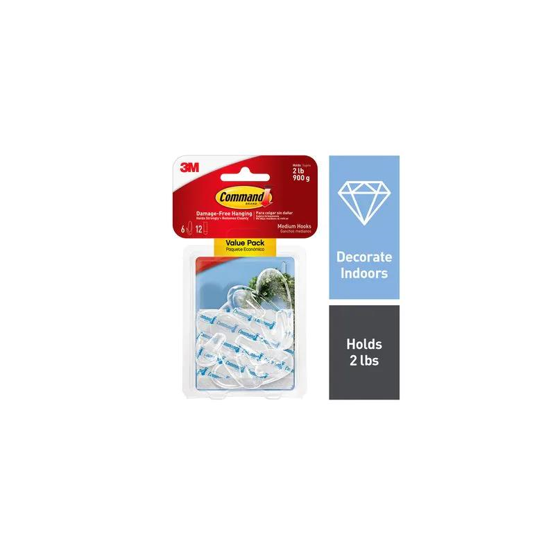 1 pcs : 17091CLR-6ES - COMMAND MEDIUM HOOKS 17091CL