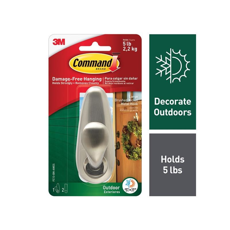 1 pcs : FC13-BN-AWES - COMMAND OUTDOOR LARGE METAL HOOK