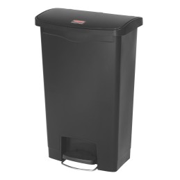 1 pcs - Rubbermaid Commercial Products Slim Jim 50L Black Pedal PE Waste Bin