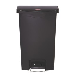 1 pcs - Rubbermaid Commercial Products Slim Jim 50L Black Pedal PE Waste Bin