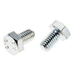 1 Bag of 100 - Zinc plated & clear Passivated Steel Hex, Hex Bolt, M6 x 10mm