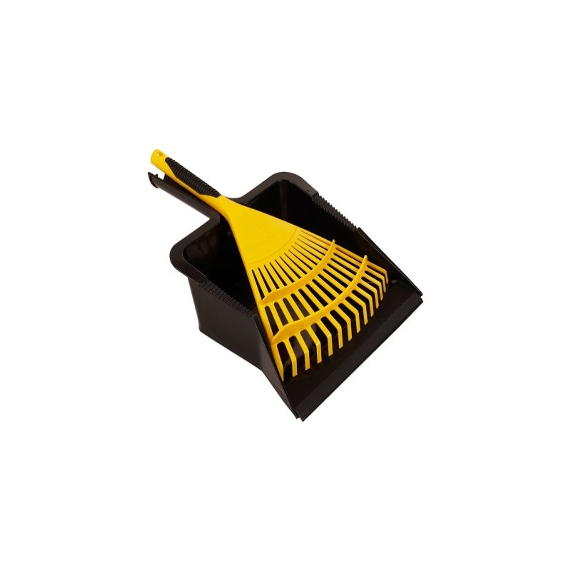 1 pcs - Bulldozer Black, Yellow Dustpan & Rake Set for Dust