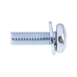 1 Bag of 100 - RS PRO M4 x 12 mmmm Zinc Plated Steel Pan Head Sems Screw, Plain Washer